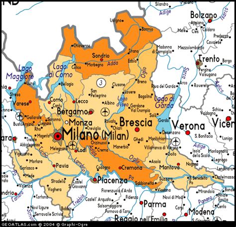 Mappa della Lombardia con evidenziate le principali città universitarie