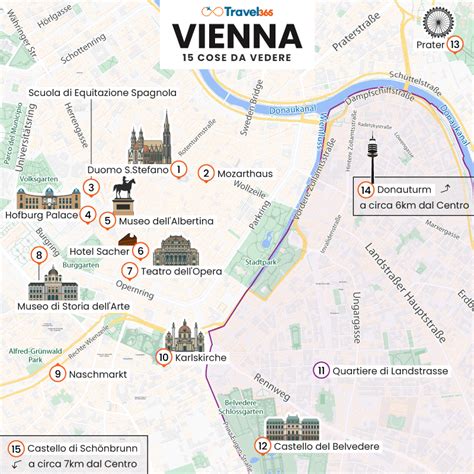 Mappa di Vienna con evidenziate le aree di interesse per Freud e Adler