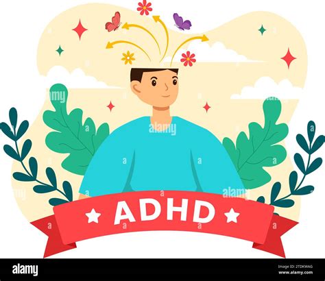 Illustrazione stilizzata di un bambino con simbolo di attenzione e iperattività