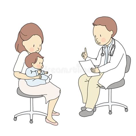 Bambino con genitore che parla con un medico