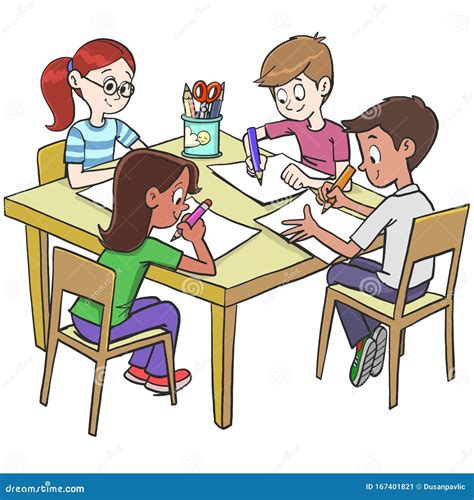 bambini che scrivono e disegnano