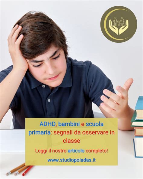 Bambino con ADHD che fatica a concentrarsi a scuola