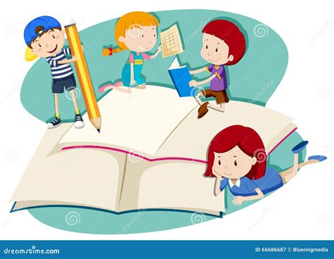 Bambini che scrivono sotto la dettatura dell'insegnante