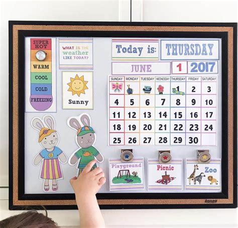 Bambino che utilizza un calendario visivo