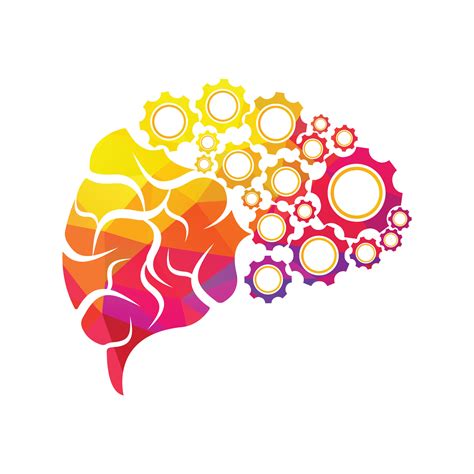 Simbolo stilizzato di un cervello con ingranaggi che rappresentano il pensiero e la crescita