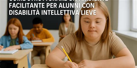 Insegnante che aiuta uno studente con disabilità intellettiva lieve