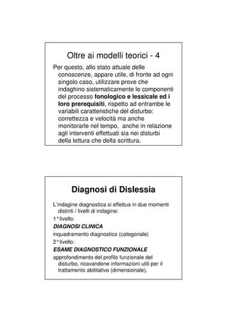 Diagramma che illustra le diverse componenti del disturbo della lettura