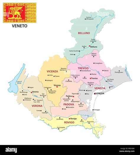 Mappa del Veneto con evidenziate le sedi degli istituti di formazione in psicoterapia