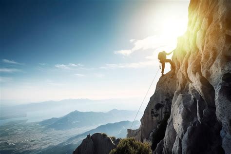 Illustrazione di una persona che scala una montagna, simboleggiando il superamento delle difficoltà