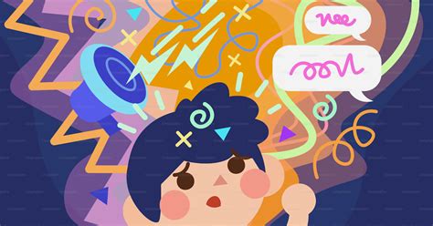 Illustrazione di una persona che si sente sopraffatta da pensieri negativi