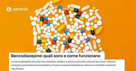 Infografica che elenca i principali effetti collaterali delle benzodiazepine.