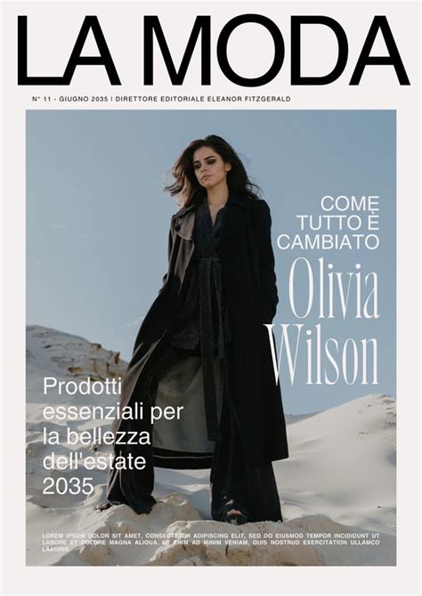 Modella in copertina di rivista di moda