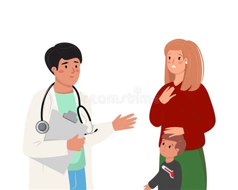 Illustrazione di un bambino o adolescente che parla con un medico