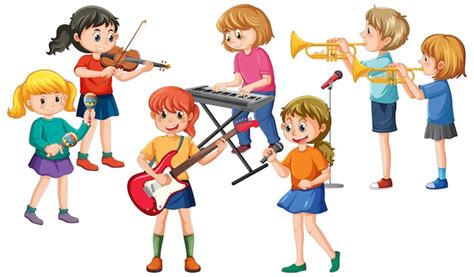 bambini che suonano strumenti musicali
