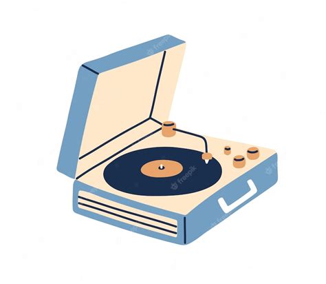 Illustrazione stilizzata di un giradischi con note musicali che si diffondono