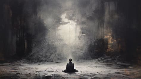 Un uomo che medita in un ambiente naturale