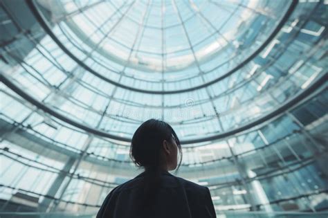 Persona che guarda un muro di vetro