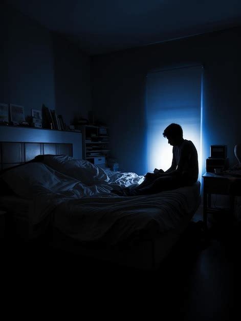 Persona seduta da sola in una stanza buia