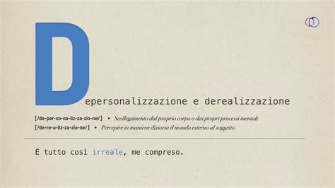 Diagramma che illustra le differenze tra depersonalizzazione e derealizzazione
