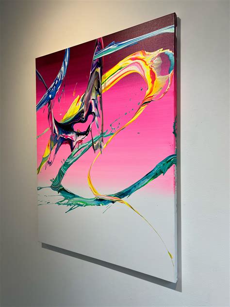 Dettaglio di un quadro astratto con colori vivaci