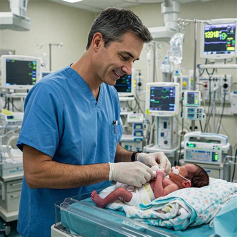 neonatologo che controlla neonato