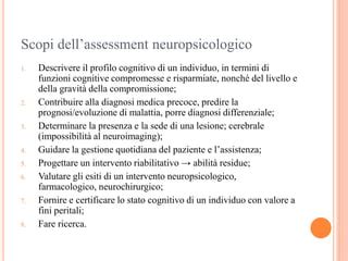 Struttura di un referto neuropsicologico
