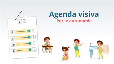 Bambino che utilizza un'agenda visiva a scuola