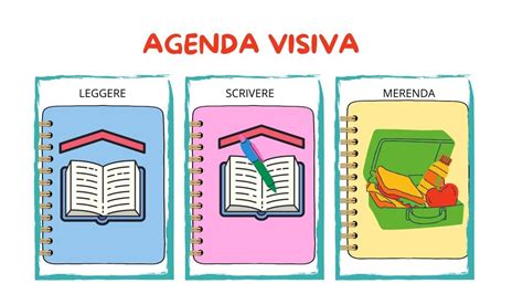 Illustrazione che mostra un ambiente scolastico strutturato con elementi visivi di supporto per studenti con autismo