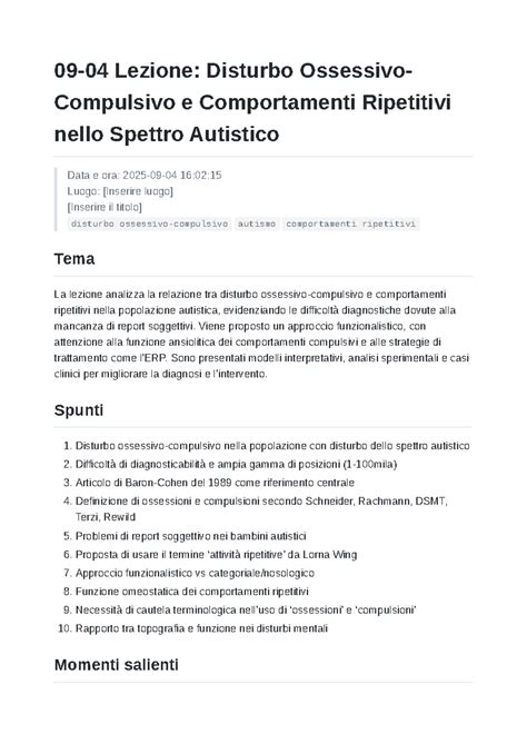 Esempi di comportamenti ripetitivi nell'autismo