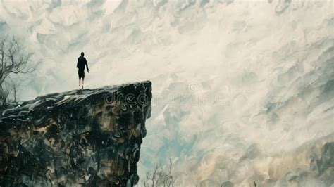 Illustrazione simbolica della depressione: una figura solitaria in un paesaggio cupo