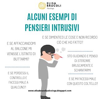 rappresentazione grafica di pensieri intrusivi nella mente di una persona