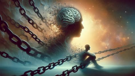 Illustrazione di una persona che si libera da catene invisibili.