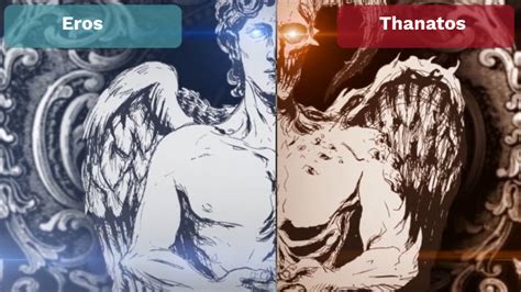 Illustrazione concettuale che rappresenta Eros e Thanatos in un equilibrio dinamico.