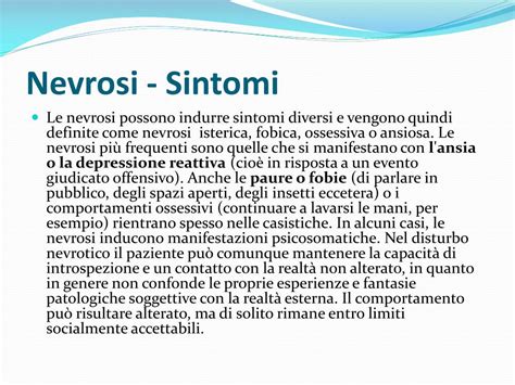 Infografica che compara sintomi di Nevrosi Ossessiva, Isterica e Fobica