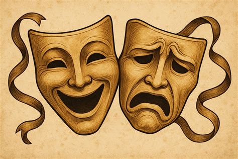 Due maschere, una sorridente e una triste