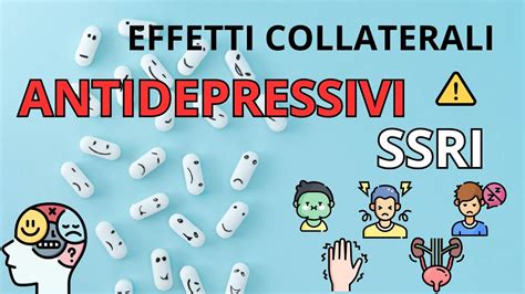Infografica sugli effetti collaterali comuni degli SSRI