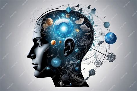 Illustrazione di una mente con elementi artistici e musicali