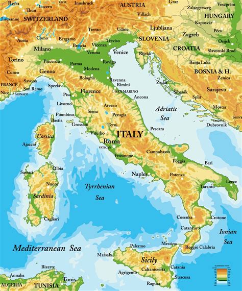 Mappa geografica dell'Italia con evidenziata la posizione di Roma e Bologna