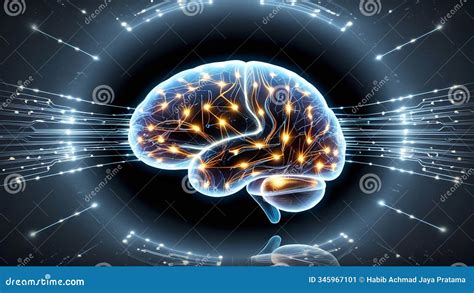 Illustration of a brain with glowing connections