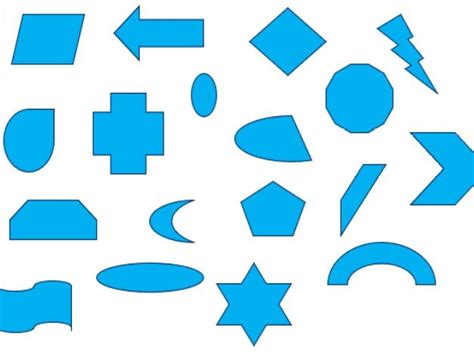 Illustrazione che mostra diversi esempi di forme geometriche create con gli strumenti base di Illustrator.