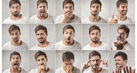 Immagine che mostra diverse espressioni facciali e posture del corpo