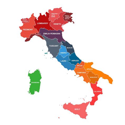Mappa dell'Italia con evidenziate le regioni carenti di strutture per i DCA
