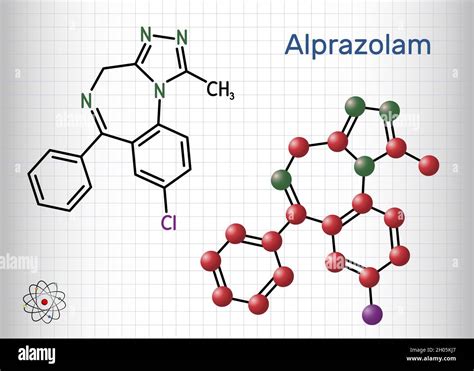 Schema di una molecola di Alprazolam