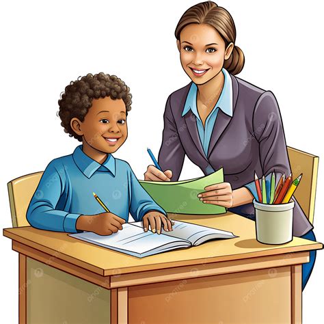 Teacher helping a student with English homework