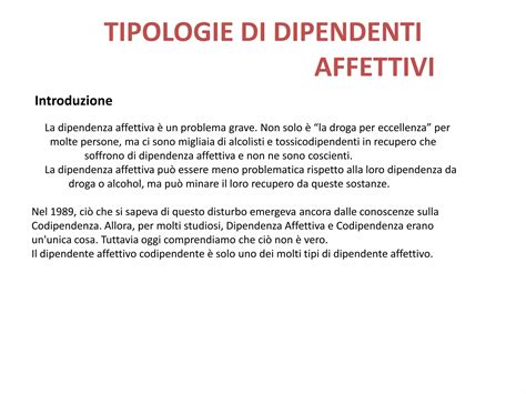 mappa concettuale che illustra le diverse tipologie di dipendenza affettiva
