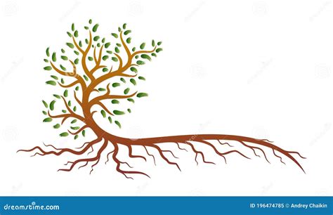 Albero con radici forti e un cervello stilizzato