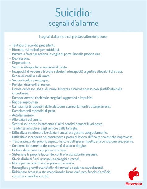 Infografica: Segnali d'allarme della depressione