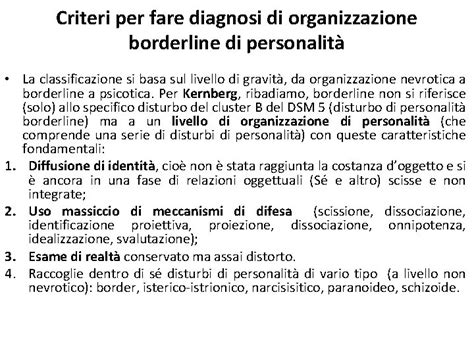 Concetto di organizzazione della personalità borderline