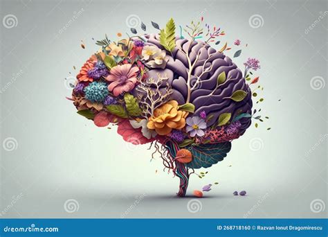 Illustrazione del cervello umano con aree associate alla salute mentale