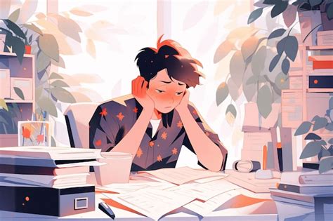 studente ansioso davanti ai libri